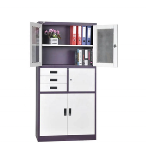Modern <b>Small</b> 2 Drawer Key Lock Metal Filing Cabinet with <b>Sliding</b> Doors Workshop Warehouse Commercial School Use File Cabinet - Product Image 5