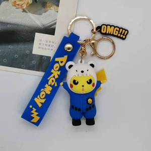 Nouveau style – Porte-clés 3D en silicone gel série Pikachu Ours Beibei, pendentifs pour sacs et voitures, accessoires personnalisés avec logo, cadeaux en gros - Product Image 4