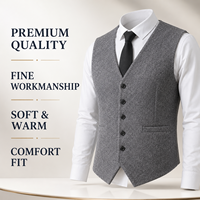 Gilet de Costume Homme Slim Fit Personnalisé avec Logo, Col en V Classique, Simple Boutonnage, Idéal pour Mariage, Fête, Bureau ou Tenue Décontractée