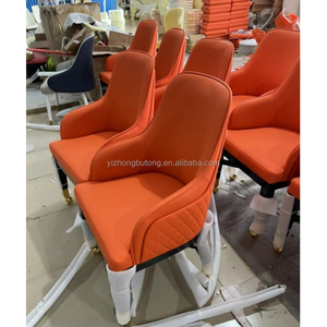 Silla de Casino giratoria con patas de Metal, asiento de cuero, altura ajustable, 360 grados, con ranuras - Product Image 3