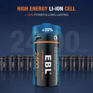 EBL 3V Lithium Ion Battery Pack 4 Pack 800mAh 16J USB <b>Rechargeable</b> Camera and <b>Flashlight</b> Batteries 123 Micro USB Replacement - Product Image 6