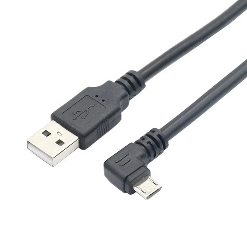 Il diritto di 90 gradi di abitudine ha lasciato verso l'alto giù Micro cavo di USB di angolo, USB 2.0 un maschio al cavo 0.25m/0.5m/1m/1.5m/2m/3m della curvatura di angolo sinistro