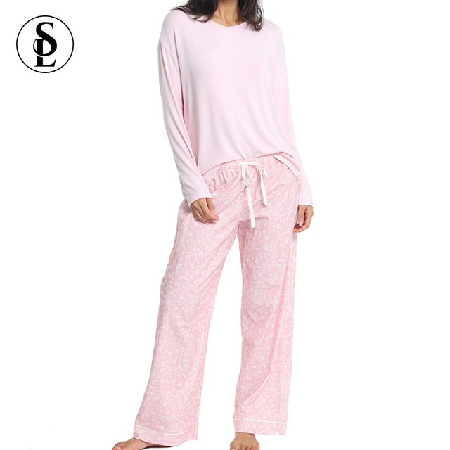 2023 Floral Print Organic Cotton Viscose From Bamboo Pyjamas Wholesale Pajamas Women
