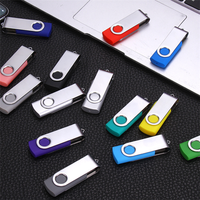 Hadiah Promosi Kustom Murah Logam Putar Warna-warni 2GB 4GB 8GB 16GB 32GB 64GB USB Flash Drive 2.0 Logo Kustom Cetak Pendrive