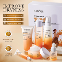 OEM SADOER Marque privée Essence de riz biologique Ensemble de soins de la peau coréen Femmes Éclaircissant éclaircissant cernes Vegan Rajeunissant