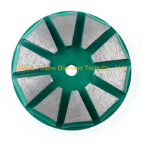 Disque de meulage en béton à 10 segments avec trois trous de 9 mm, disques de meulage diamantés pour meuleuse à béton ASL