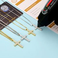 Pendentif croix en moissanite VVS1 certifiée GRA, collier en argent sterling 925 avec breloque Jésus pour femme, cadeaux d'anniversaire et de Noël