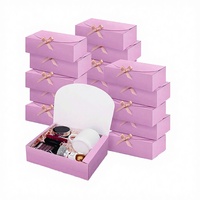 Carpeta de cartón rígido plegable cuadrada reciclable OEM de bajo precio con cinta para fotos, pasteles, chocolate, ropa, velas y carteras