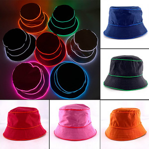 Luminous Neon LED Glowing Solid Color Fashion <b>Bucket</b> <b>Hats</b> <b>Men</b> Women Hip Hop Panama Fisherman Flashing Light up <b>Hat</b> - Product Image 3