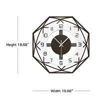 Grande horloge murale moderne à quartz pour la décoration intérieure Affichage silencieux des aiguilles en MDF sans tic-tac Conception rustique à face unique pour le salon
