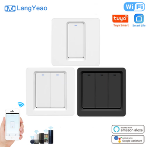 Interruptor de Luz Inteligente WiFi Tuya LangYeao de 1/<span class=keywords><strong>2</strong></span>/3 Botones, Funciona con Alexa y Google Home, con/sin Cable Neutro - Product Image 1