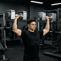 Haltère carré réglable en acier poli avec revêtement en caoutchouc antidérapant, écologique et portable pour la musculation à domicile