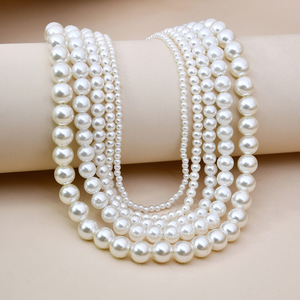 Collier Rétro Chic et Léger avec Faux Perles, Chaîne Longue Polyvalente pour Fiançailles, Mariage, Robe Légère - Fabriqué <span class=keywords><strong>en</strong></span> Chine - Product Image 4