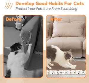 Lot de 4 griffoirs pour chat avec boîte, griffoir en carton pour chats d'intérieur, griffoir réversible avec boîte à herbes aromatiques pour chat, lit personnalisé - Product Image 2