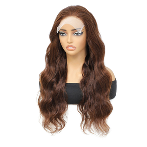 วิกผมลูกไม้แบบไม่ต้องใช้กาว  ทรงบอดี้เวฟสีทอง  ความยาว 24 นิ้ว  ความหนาแน่น 150%  ผมแท้เรมี่  พร้อมเชือกผูกผมแบบโปร่งใส  ขนาด 5*5  ยอดนิยมจากบราซิล - Product Image 2