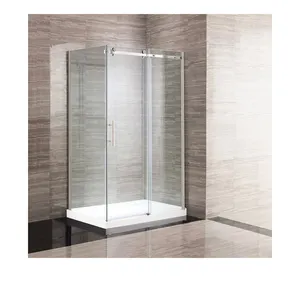 Acristalamiento templado decorativo para baño, puerta de ducha de cristal deslizante de 10mm