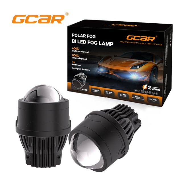 GCAR M630 Double Reflector Bowl 55W/65W Bi LED Fog Light 9-18V High Power LED Fog Lamp Automotive Lighting Universal for Car