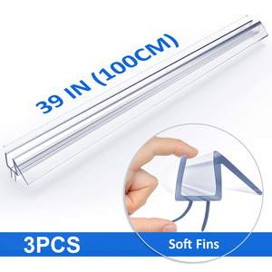 Bande de retenue d'eau en composite PVC Hydrorelax, seuil de <span class=keywords><strong>douche</strong></span> à double lèvre pour porte en verre commerciale - Product Image 4