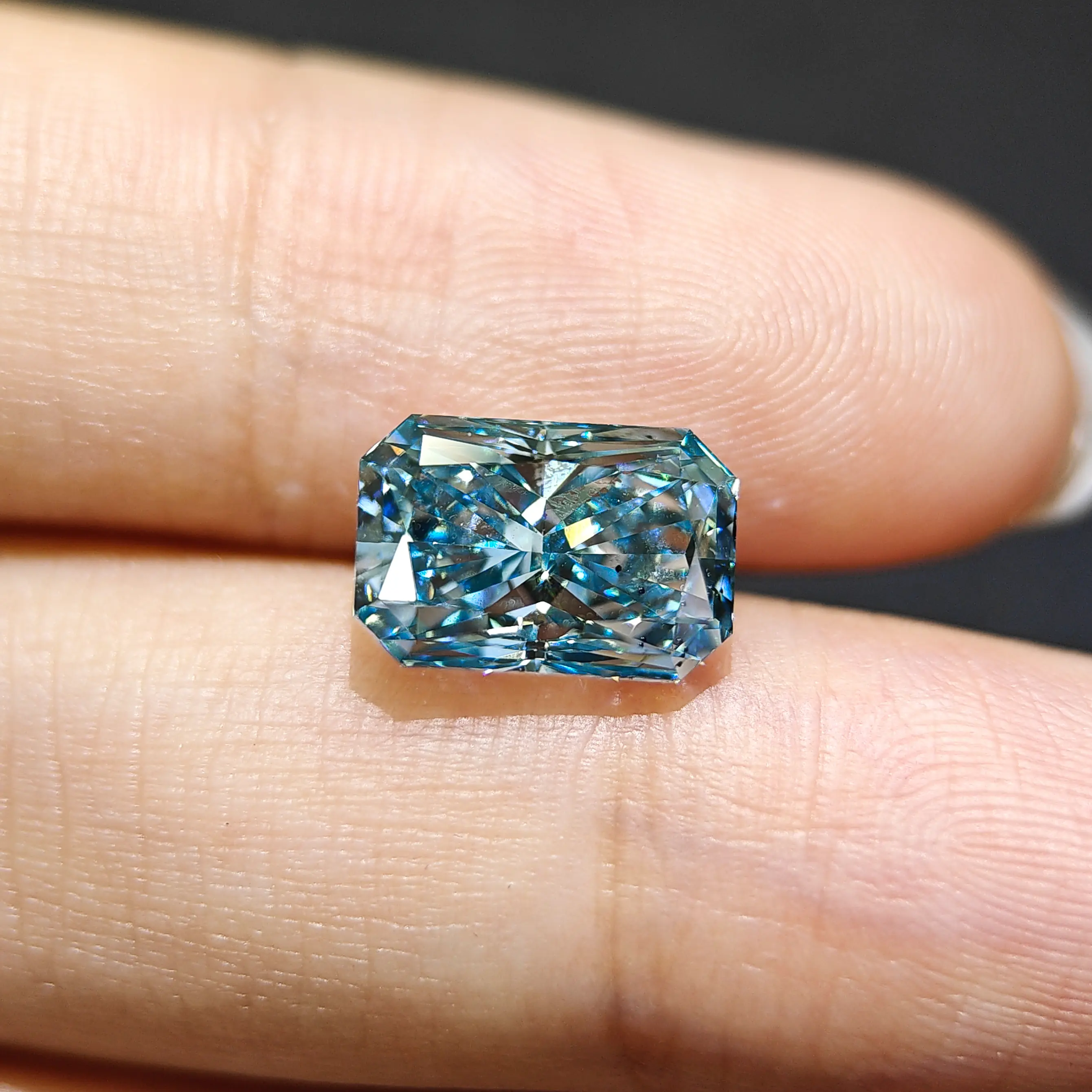 Fancy Intensive Blue Lab tumbuh berlian IGI keluar sertifikat GIA 4.08ct grosir Lab dibuat berlian HPHT CVD Lab tumbuh berlian