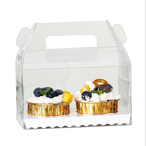 PET Multi-size Handle Transparent Cup Mousse Cake Bake Food Package Box