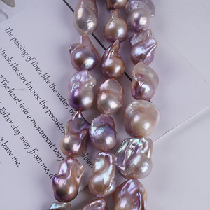 Perlas Sueltas Barrocas Naturales de Marte, 16-19 mm, Grandes, Irregulares, Blancas y Moradas, para Hacer Collares y Accesorios - Product Image 4