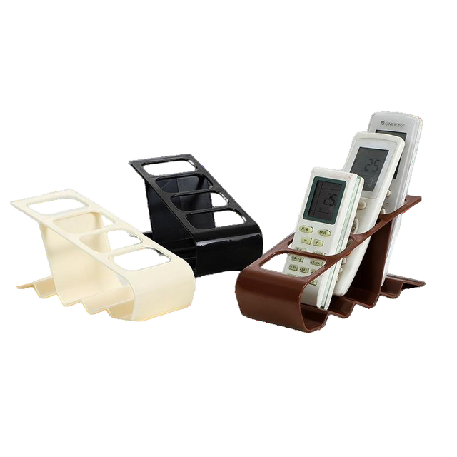Double Tier Plastic Portable Air Conditioner Remote Control Stand Holder Multi-Slot Design Universal Storage Rack TV/AC/Set-Top