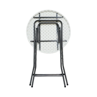 JDZZ-12 Kommerzieller Klappbarer Hoher Bartisch Runde Aluminium-Tischplatte Outdoor Wasserdicht für Partys