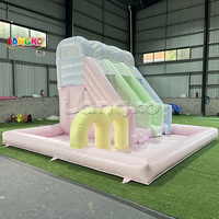 Château gonflable commercial avec toboggan aquatique, combo gonflable pas cher, château sauteur avec pompe à air