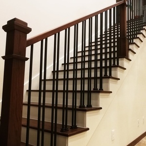 Balustres carrés en <span class=keywords><strong>fer</strong></span> forgé OUYA, style design moderne, noir satiné, 1/2 pouce, lisses, creux, revêtement poudré, résistants à la rouille - Product Image 6