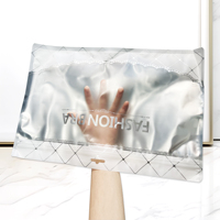 Sacs refermables en aluminium brillant avec logo personnalisé en stock pour vêtements, t-shirts, sous-vêtements, emballage de vêtements, sac en plastique