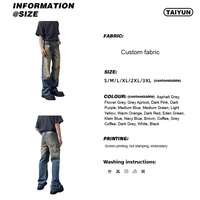 Pantalon en denim personnalisé pour hommes à double déchirure au genou coupe ample taille moyenne avec bouton de décoration lavage sale style vintage