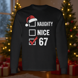 Maglietta a maniche lunghe Christmas Naughty Nice 67 per i regali natalizi di Gen Alpha - Product Image 2