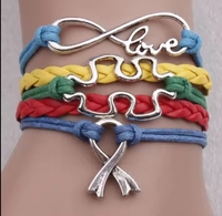 Bracelet en cuir tressé, nouvelle collection, Puzzle infini, amour, Puzzle ajouré, Bracelet en cuir tressé