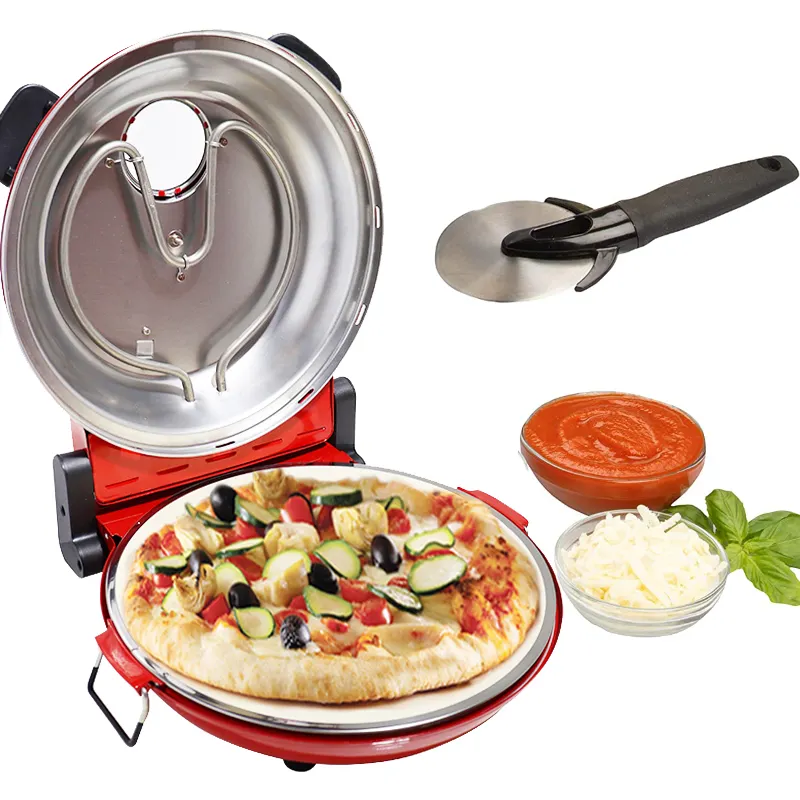 12 Zoll neues Produkt Knuspriger Pizza kegel ofen mit Stein und Backform Antihaft 1200W Electric Pizza Maker