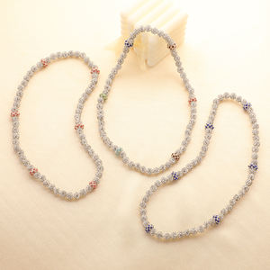 מותרות בעבודת יד מותרות שרשרת קולר אלסטית 8 מ "מ בלינג קריסטל חימר כדור חימר שרשרת חרוזים לנשים - Product Image 4