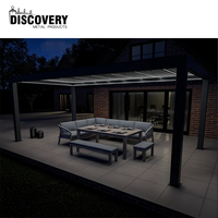 Pavillon de jardin moderne en aluminium motorisé, imperméable, avec toit à lamelles réglables pour pergola de jardin