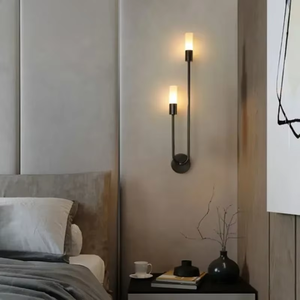 Lámpara <span class=keywords><strong>de</strong></span> pared nórdica <span class=keywords><strong>de</strong></span> lujo para sala <span class=keywords><strong>de</strong></span> estar, moderna, minimalista, LED, negra y dorada, creativa, para TV, fondo <span class=keywords><strong>de</strong></span> pared, pasillo, dormitorio, lámpara <span class=keywords><strong>de</strong></span> noche - Product Image 6