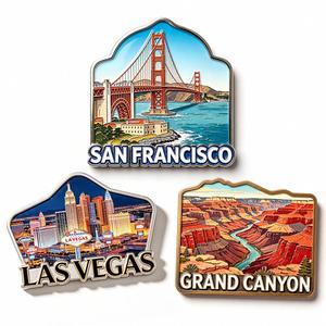 Imanes de Refrigerador Personalizados Ecológicos con Impresión por Transferencia Térmica, Imán de Nevera con Logotipo, Imán Metálico con Monumentos de Ciudades, Recuerdos de Viaje - Product Image 1