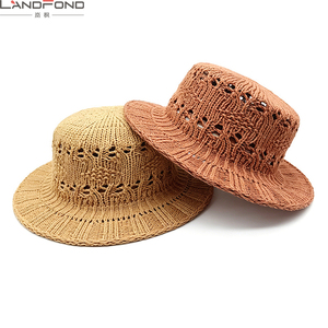 <span class=keywords><strong>Chapeau</strong></span> de soleil en paille tressée ouverte pour femme Landfond, protection solaire, <span class=keywords><strong>chapeau</strong></span> melon à bord plat tendance, <span class=keywords><strong>chapeau</strong></span> de plage à large bord - Product Image 4