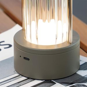 Lampe LED portable moderne rechargeable USB Type-C, contrôle tactile, intensité réglable, 3 options de couleur, construction métallique, protection des yeux, batterie - Product Image 2