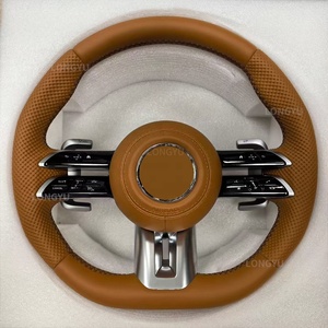 พวงมาลัยคาร์บอนไฟเบอร์สีส้มสำหรับรถ <span class=keywords><strong>Mercedes</strong></span> Benz C คลาส C205 C180 C200 C300 C43 C63 C63S รถเก๋ง AMG - Product Image 6