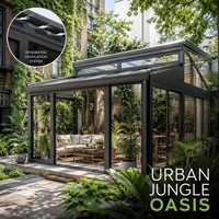 Portes coulissantes modernes en alliage d'aluminium et verre pour véranda, verre trempé double triangulaire Low-E, écologiques, pour résidences et hôtels