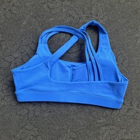 Soutien-gorge de sport uni pour femme à bretelles croisées, haute résistance, haut de sport moulant pour entraînement complet, gym et yoga