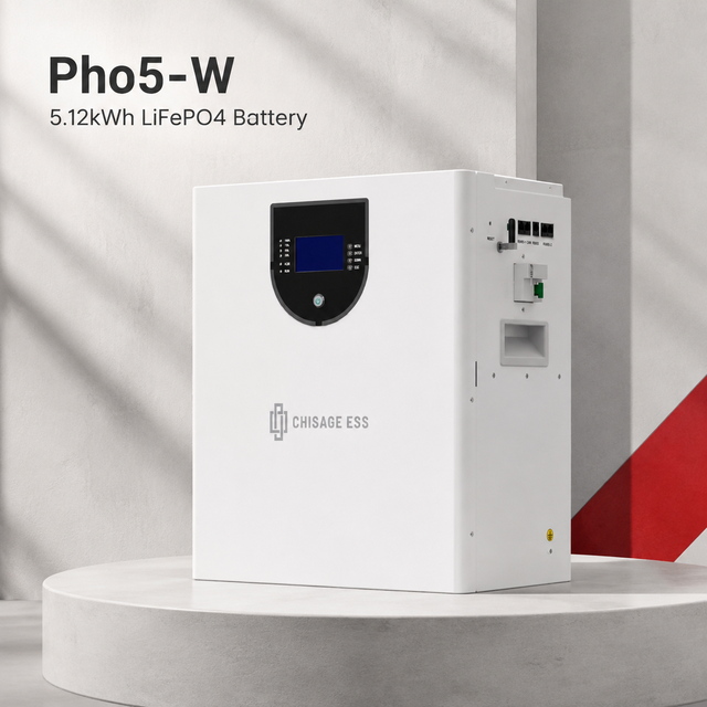 Pho5-W 25.6V 200Ah Lithium Iron Phosphate Battery for Home Backup Power and Solar Storage