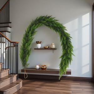 Plante verte <span class=keywords><strong>en</strong></span> plastique écologique de style forêt artificielle, cyprès, forme irrégulière, <span class=keywords><strong>vigne</strong></span> à suspendre à la porte, 180 cm, Noël - Product Image 3