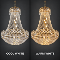 Lustre de mariage LED extra large en acrylique doré et argenté D100*H120cm, haute luminosité, pour la décoration de grande salle de banquet de mariage