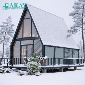 Zweistöckiges A-Rahmen-Fertighaus mit Balkon, Dreieckige Luxusvilla in Doppelschicht mit Terrassen für Fertig-Dreieckshaus - Product Image 2