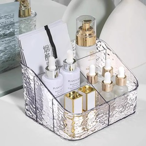 Cosmetic Storage Box Water Ripple Acrylic <b>Large</b> Capacity <b>Desk</b> Organizer For Skincare Makeup Products - Product Image 1