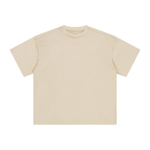 T-shirt vintage délavé 250G, coupe ajustée, logo personnalisé, fournisseur de t-shirts en pur coton, manches courtes d'été, t-shirt gaufré - Product Image 4