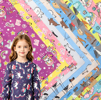 Fabrication chinoise 100% Polyester Oxford Pongee designers de luxe licorne tissu imprimé numérique dessin animé tissu imprimé numérique